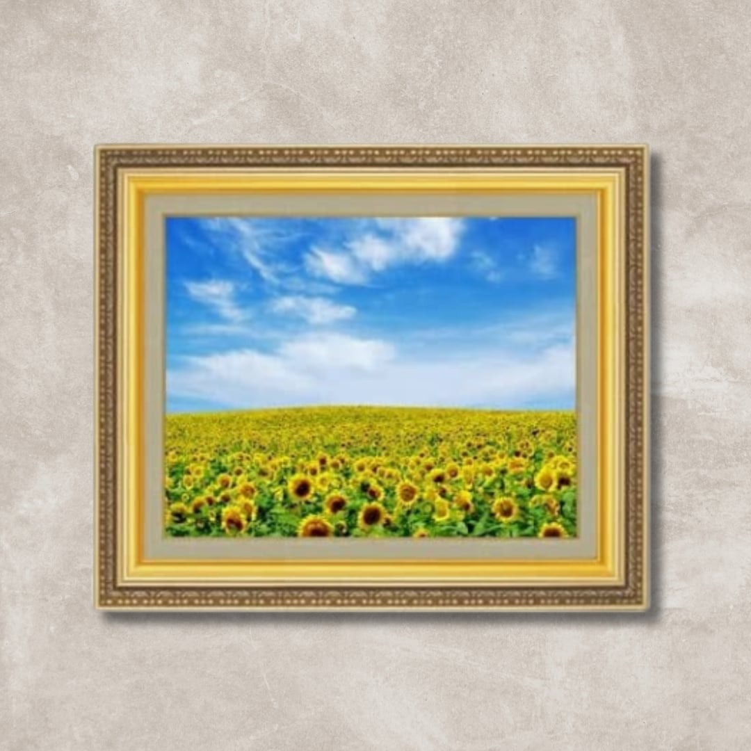 羽中田美季 ひまわり畑 油絵 絵画 油彩画 G 【公式通販】