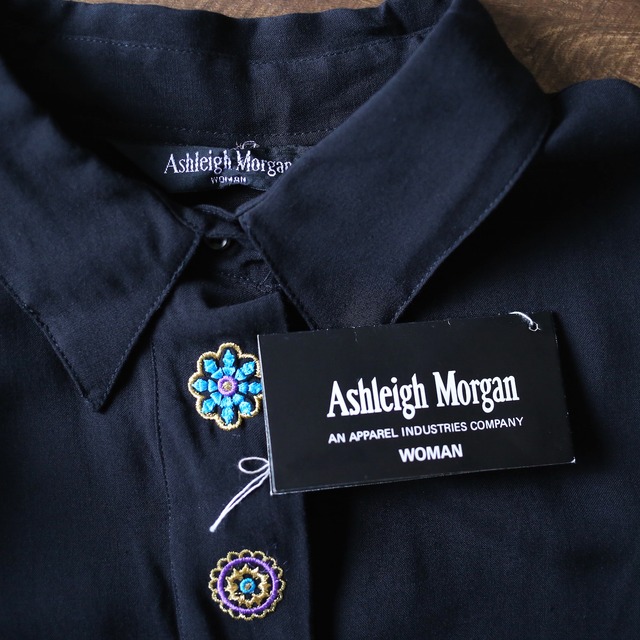 "刺繍" 4-motif design fry-front minimal mode shirt