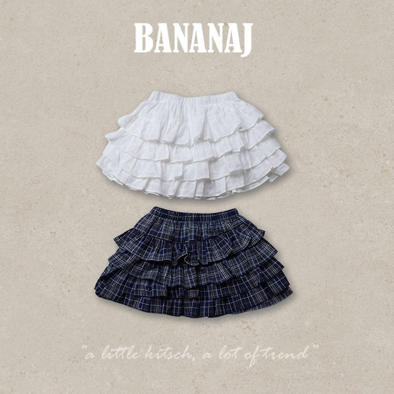 韓国子供服 / BANANA J / 26Autumn / セレナ ティアードスカート / 秋服 / キッズ *XS~JS*