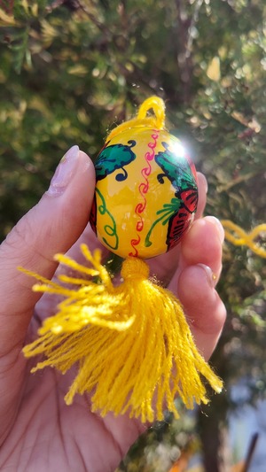 装飾用木製プィサンカ　小（イースターエッグ）　コロミヤモデル　