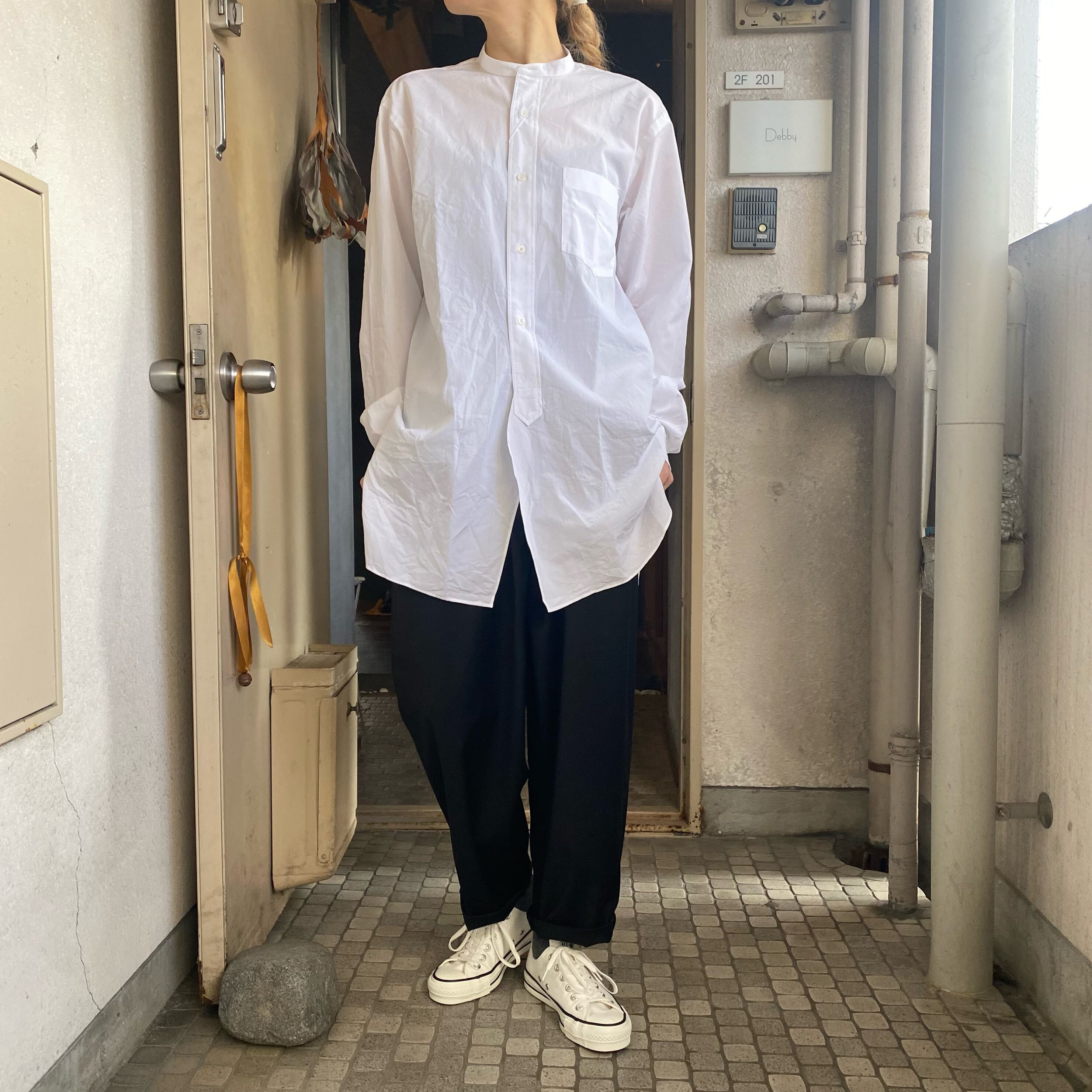 HOT好評 COMOLI comoli 22SS バンドカラーシャツ size1 whiteの通販 by mmmm's shop｜コモリならラクマ 