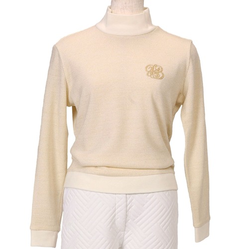 FBAL-LSHN14　ラメニット長袖モックネック