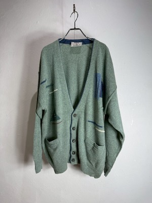 90’s ITALY made Abstract Design Knit Cardigan