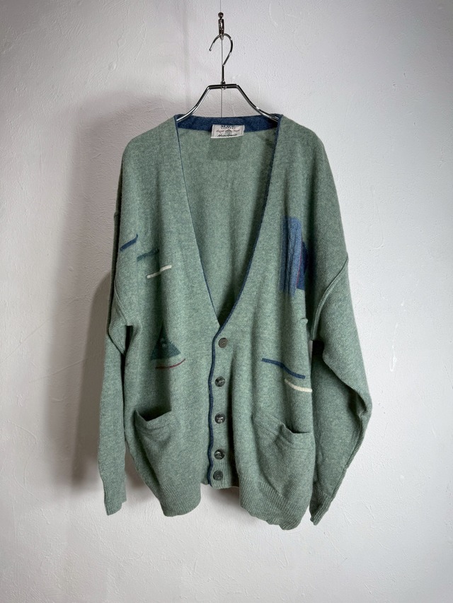90’s ITALY made Abstract Design Knit Cardigan