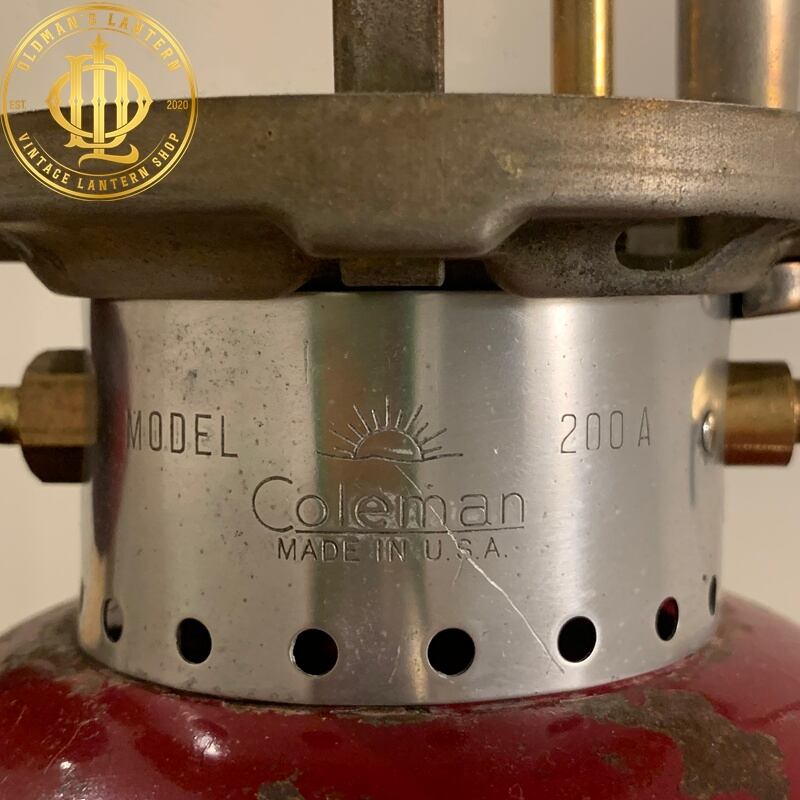 バーガンディ】Coleman コールマン 200A ガソリンランタン 1962年3月
