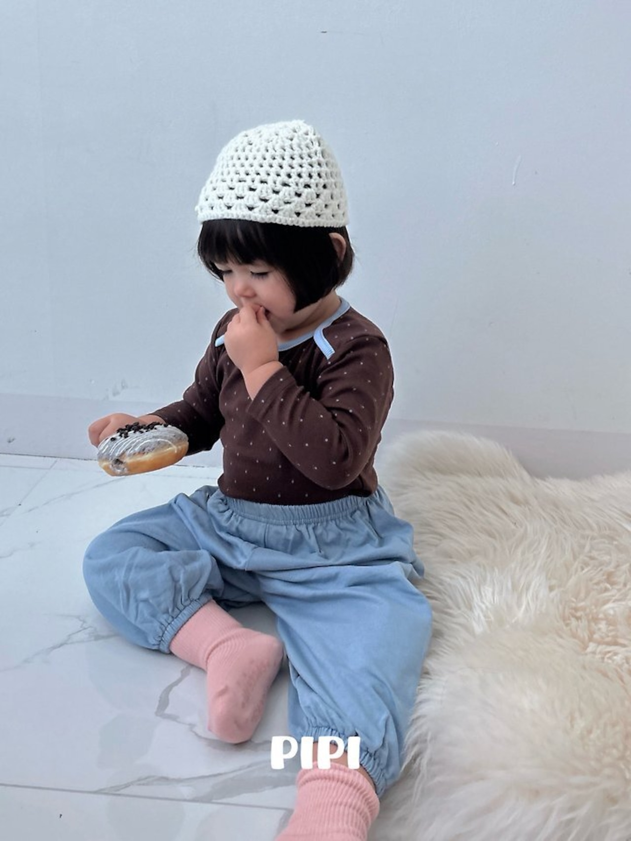 韓国子供服 / 26Autumn / 〖取寄〗pipi / ドットTシャツ / ベビー服 / キッズ服 *XS~M*