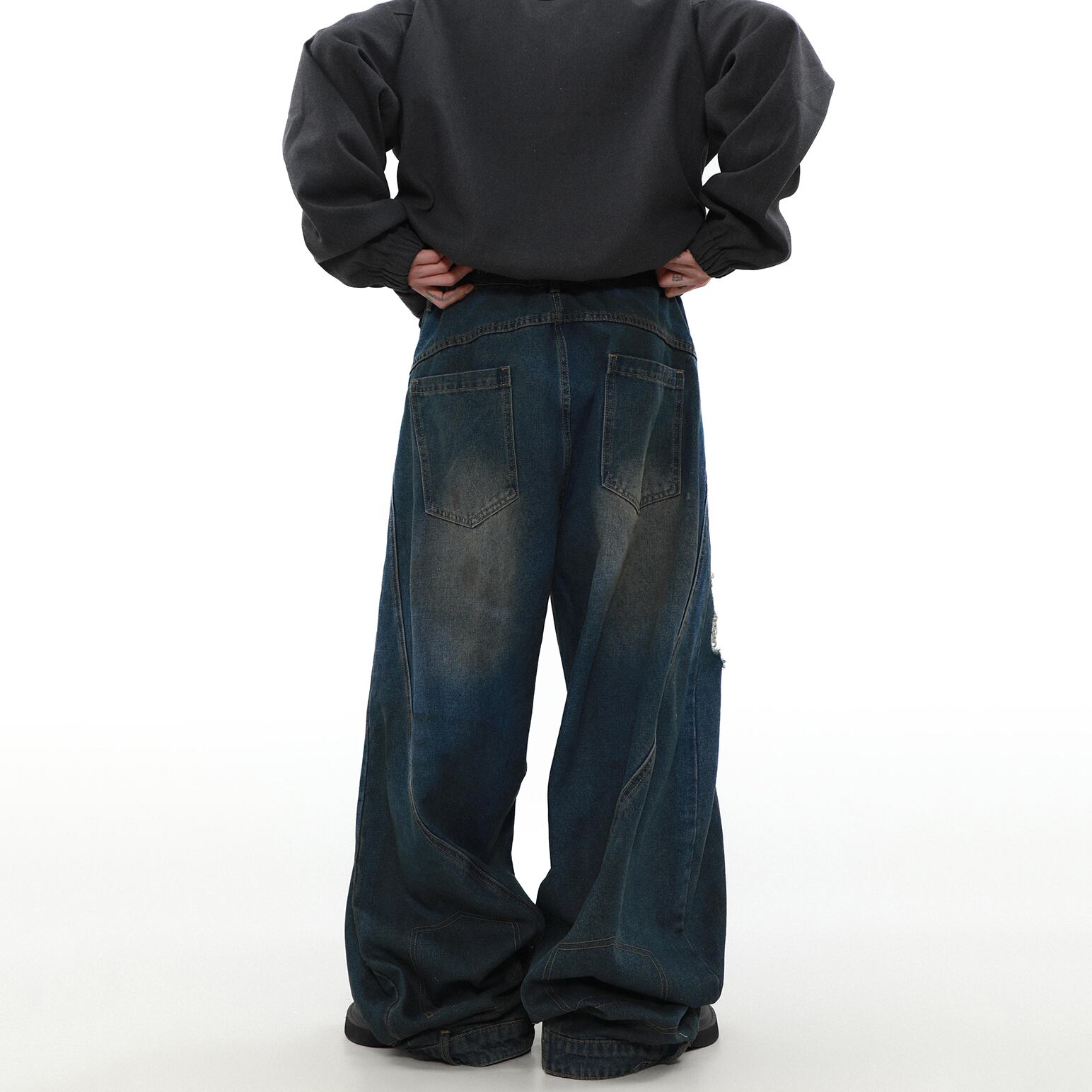 MRNEARLYビッグシルエットダメージデニムパンツ | mblueshop