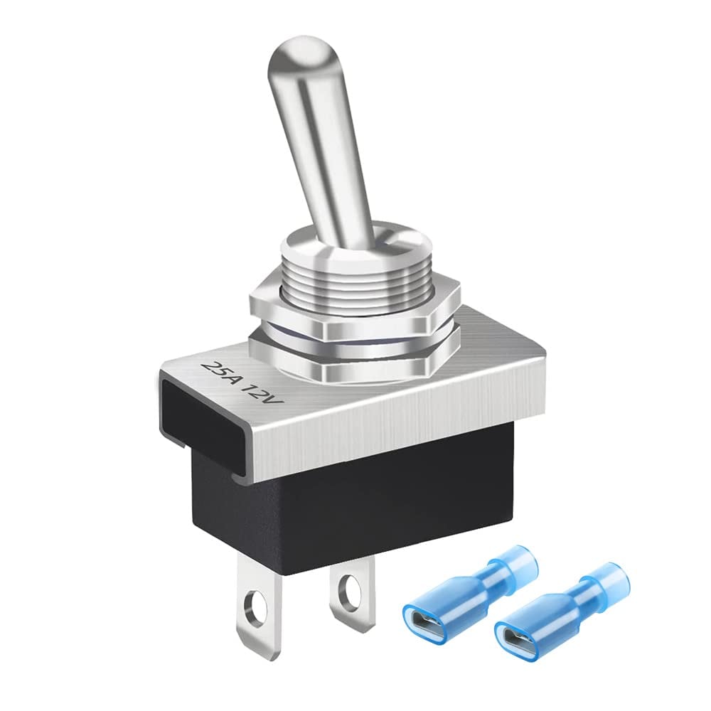 【努力特価】KILIGEN 金属製トグルスイッチ 25A 12VDC/15A 24VDC/10A 250VAC/ 15A 125VAC SPST オン/オフ 2ピン 2 ポジション