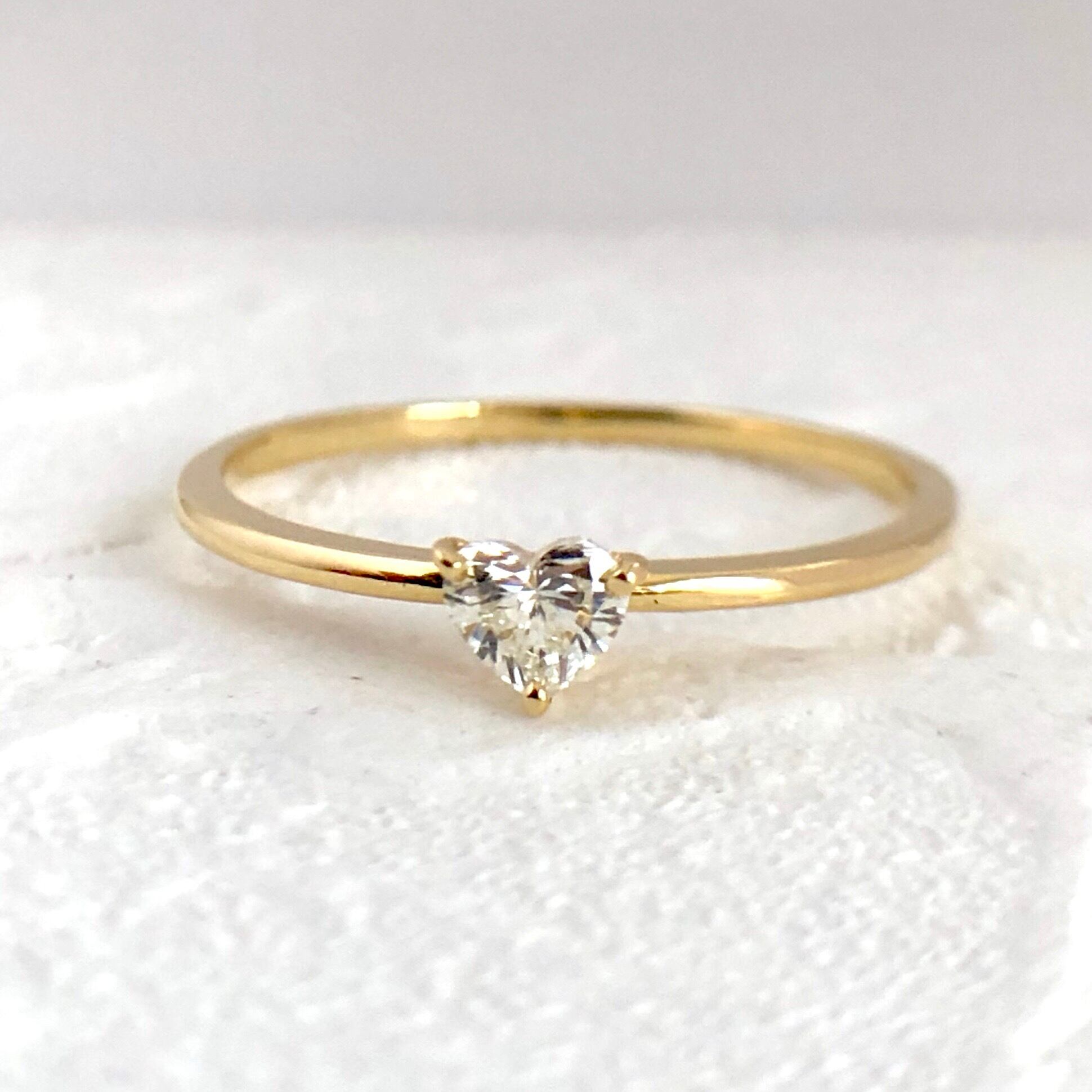 ハートシェイプカット ダイヤモンド リング A 0.10ct UP K18イエローゴールド チェカ 鑑別書付 | cheka Diamond &  Jewelry powered by BASE