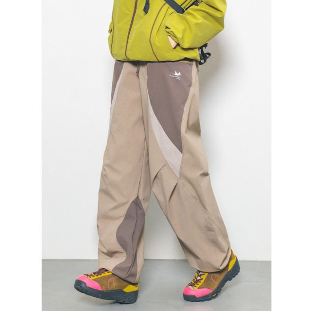 配色デザインナイロンジョガーパンツ C00689