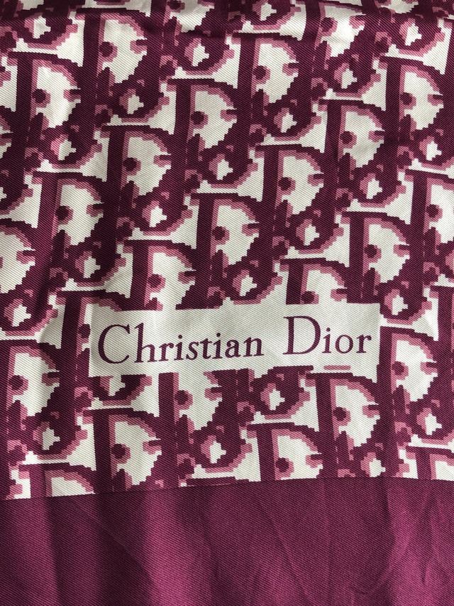 Christian Dior クリスチャン ディオール スカーフ パープル トロッター シルク vintage ヴィンテージ オールド 2iaf4u