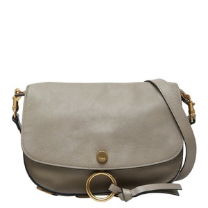 クロエ 斜め掛け ショルダーバッグ グレージュ ゴールド レザー レディース Chloe 【中古】