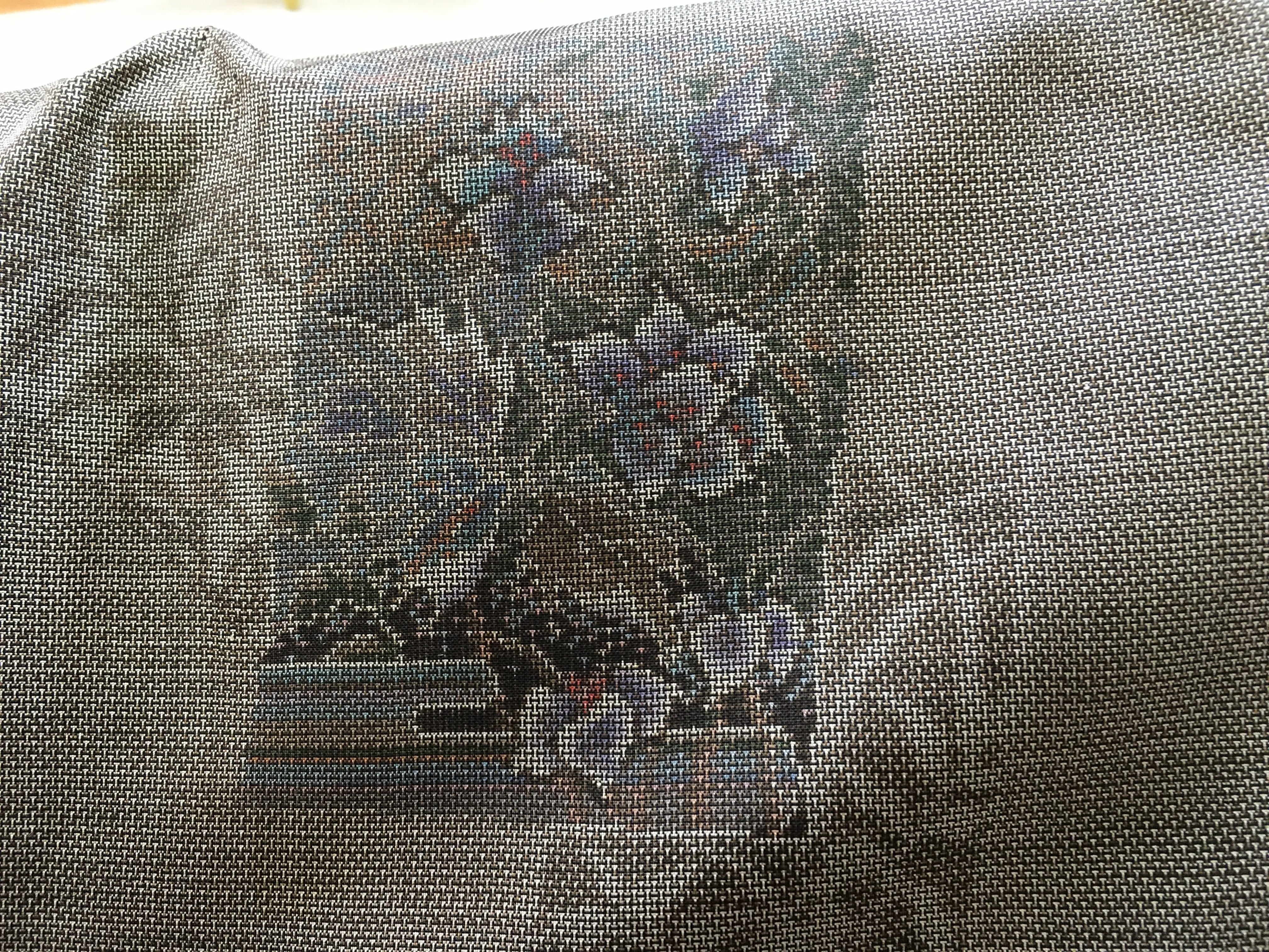 大島紬袷（黒茶地｜色紙ちらし）