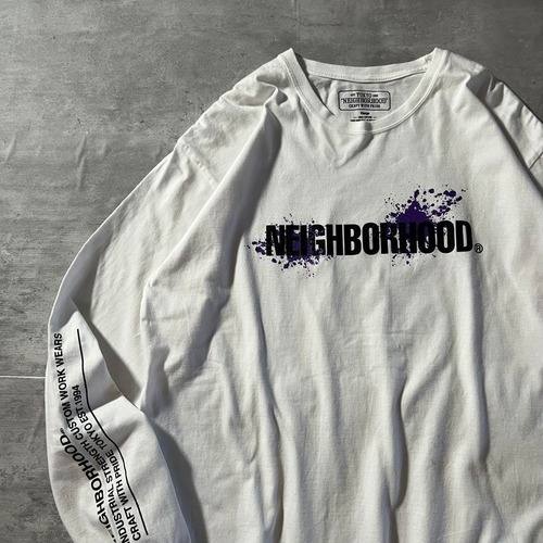 NEIGHBORHOOD / print logo ls T-shirt size XL