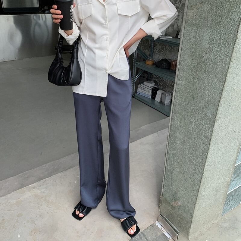 シルキーストレートレッグパンツ R00669