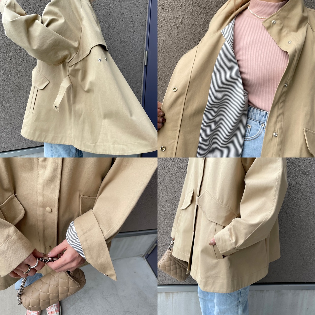ダブルフェイスボリュームJK／ベージュ
