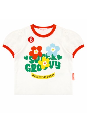 [BEBE DE PINO] Groovy flower puff sleeve tee 正規品 韓国ブランド 韓国ファッション 韓国代行 韓国通販 ベベドピノ bebedepino 日本 店舗 韓国 子供服