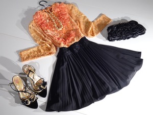 ★9号☆胸元フリルプリ－ツワンピ－ス(OPN7147) 