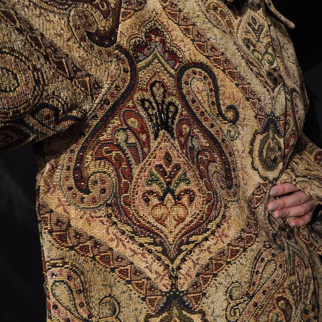 曼荼羅 - ethnic full pattern embbossed gobelin weave vintage jacket