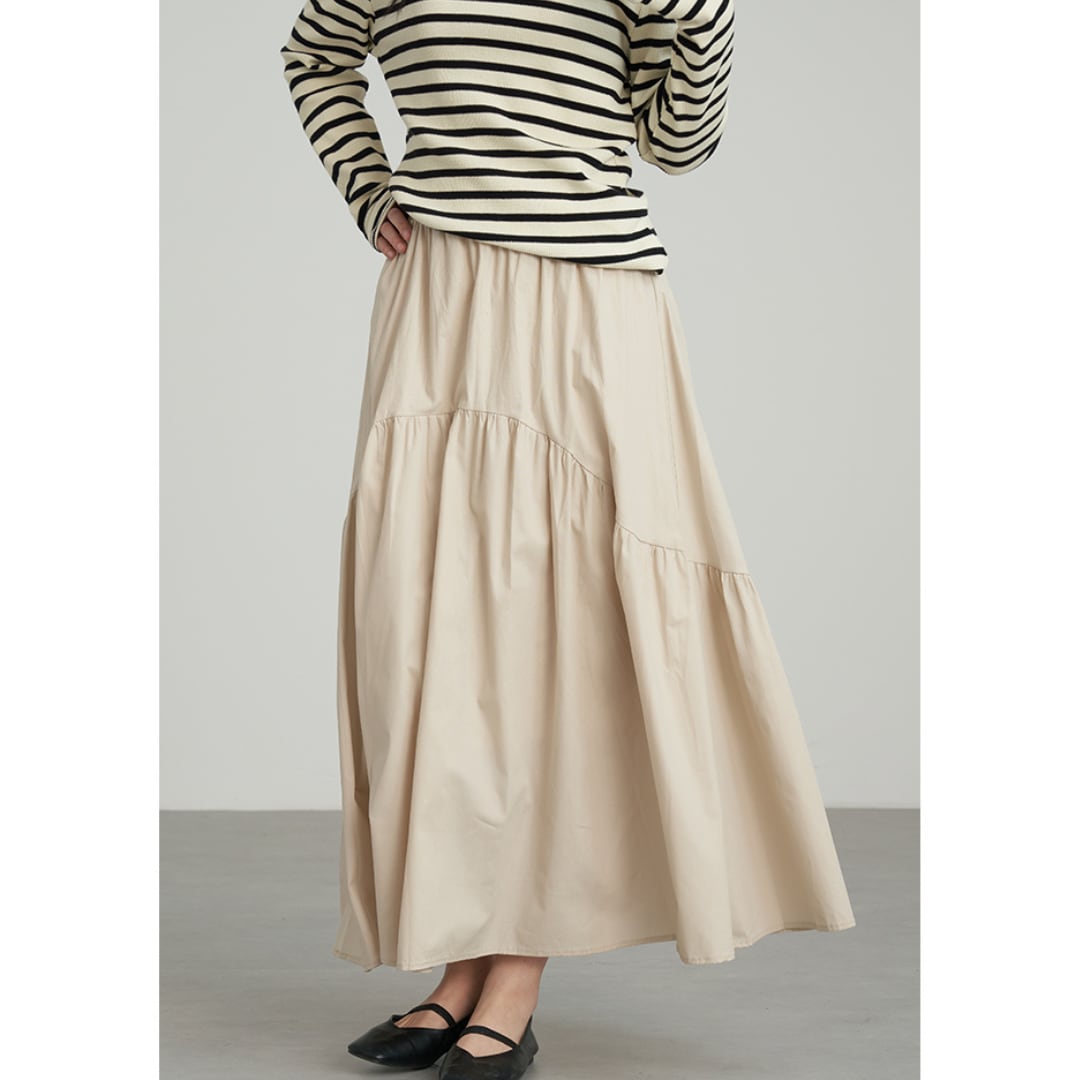 high waist a line umbrella skirt