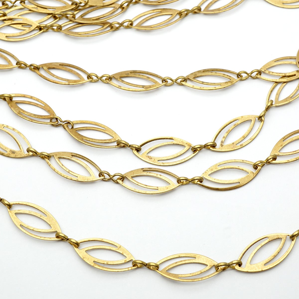 ヴィンテージ ダブルマーキス型チェーン 真鍮製 30cm単位 | 輸入