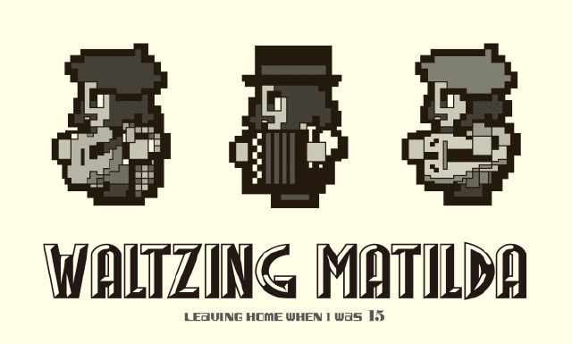 デザインTシャツ 『WALTZING MATILDA』 - ブラック （送料込