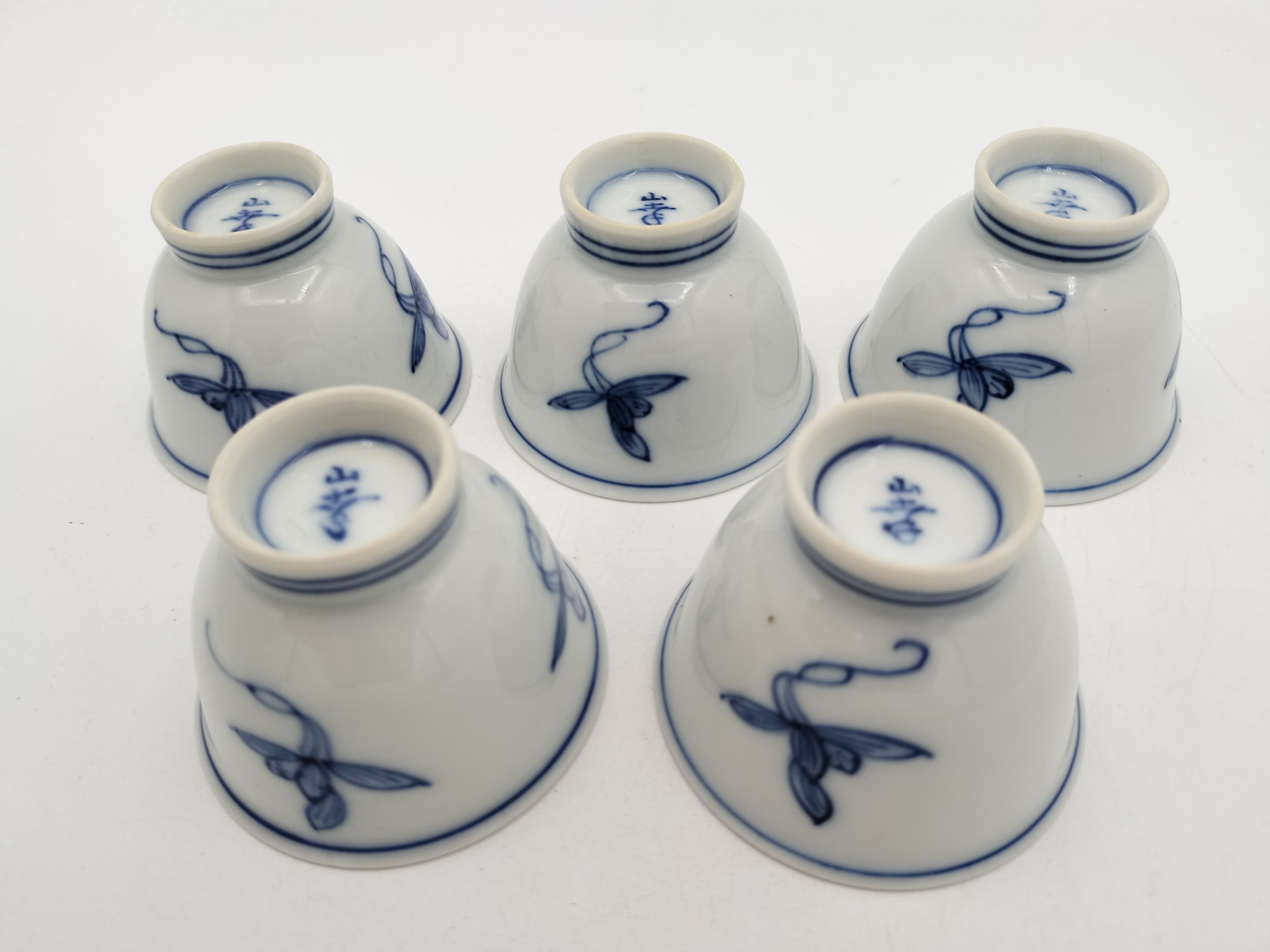 出物】煎茶 茶碗 5客セット 青ラン絵 山幸作 a954 | 有限会社いとお