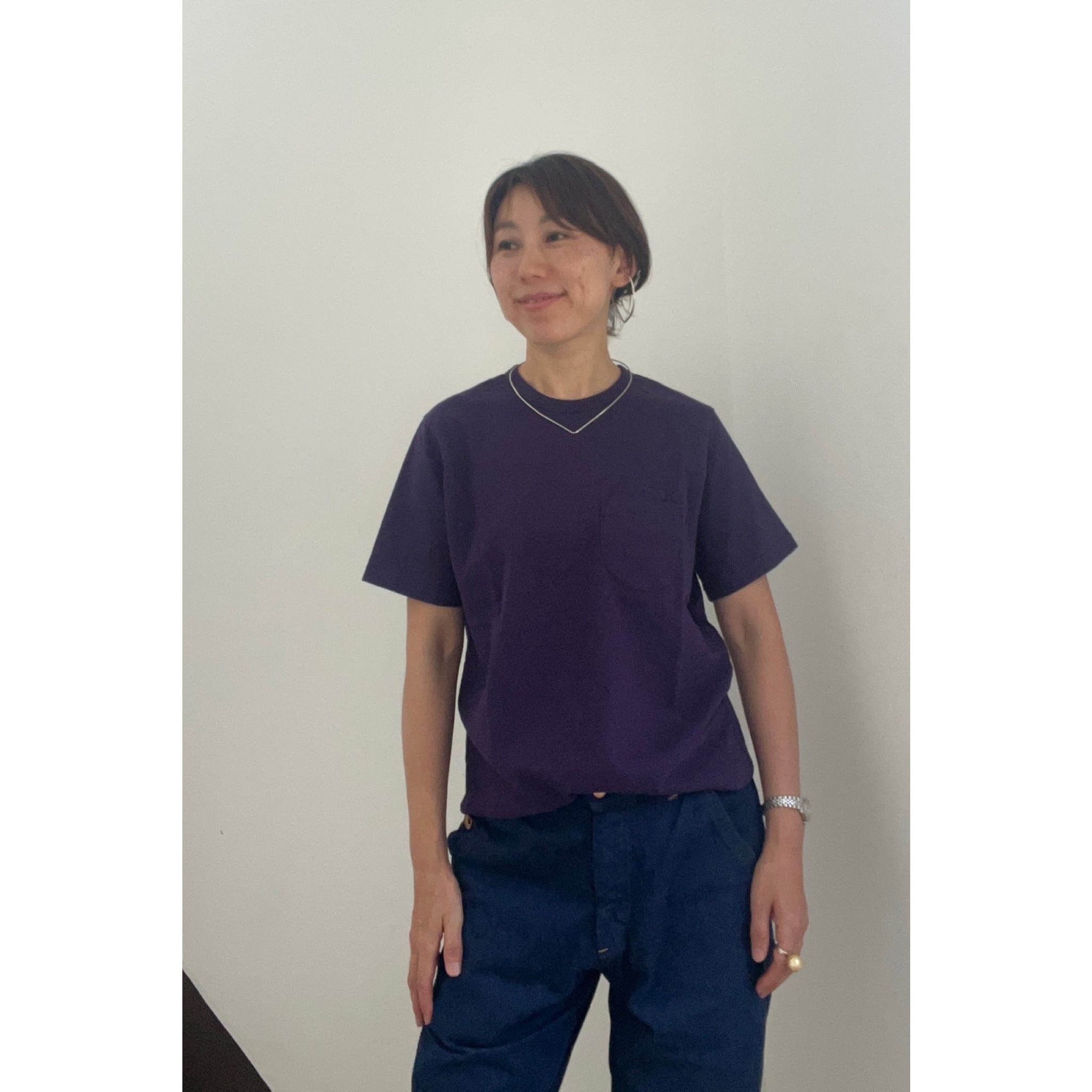 Simva104-0088S-Purple New W-Pocket S/S Tシャツ 19/-