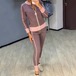 セットアップ レディース ツーピース 上下セット ジャージ スウェット トップス ボトムス フロントジッパー 長袖 長ズボン コットン 綿 スリムフィット ルームウェア カジュアル スポーティー 女性