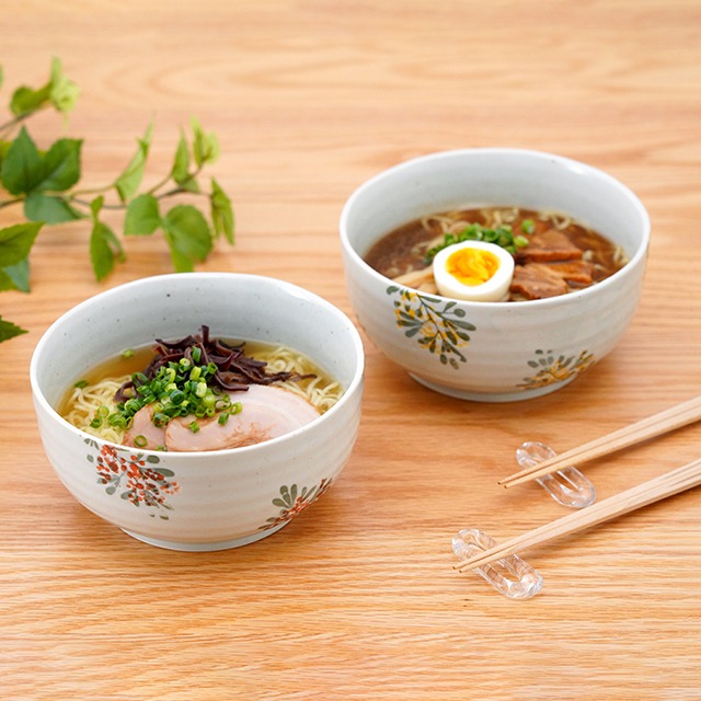 【波佐見焼 勲山窯】パレス　麺ドン(どんぶり)2色