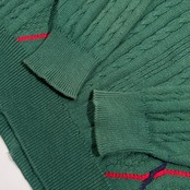 スコットランド製  Pringle SPORTS プリングル アーガイル ケーブル コットン ニット セーター L/グリーン系 メンズ