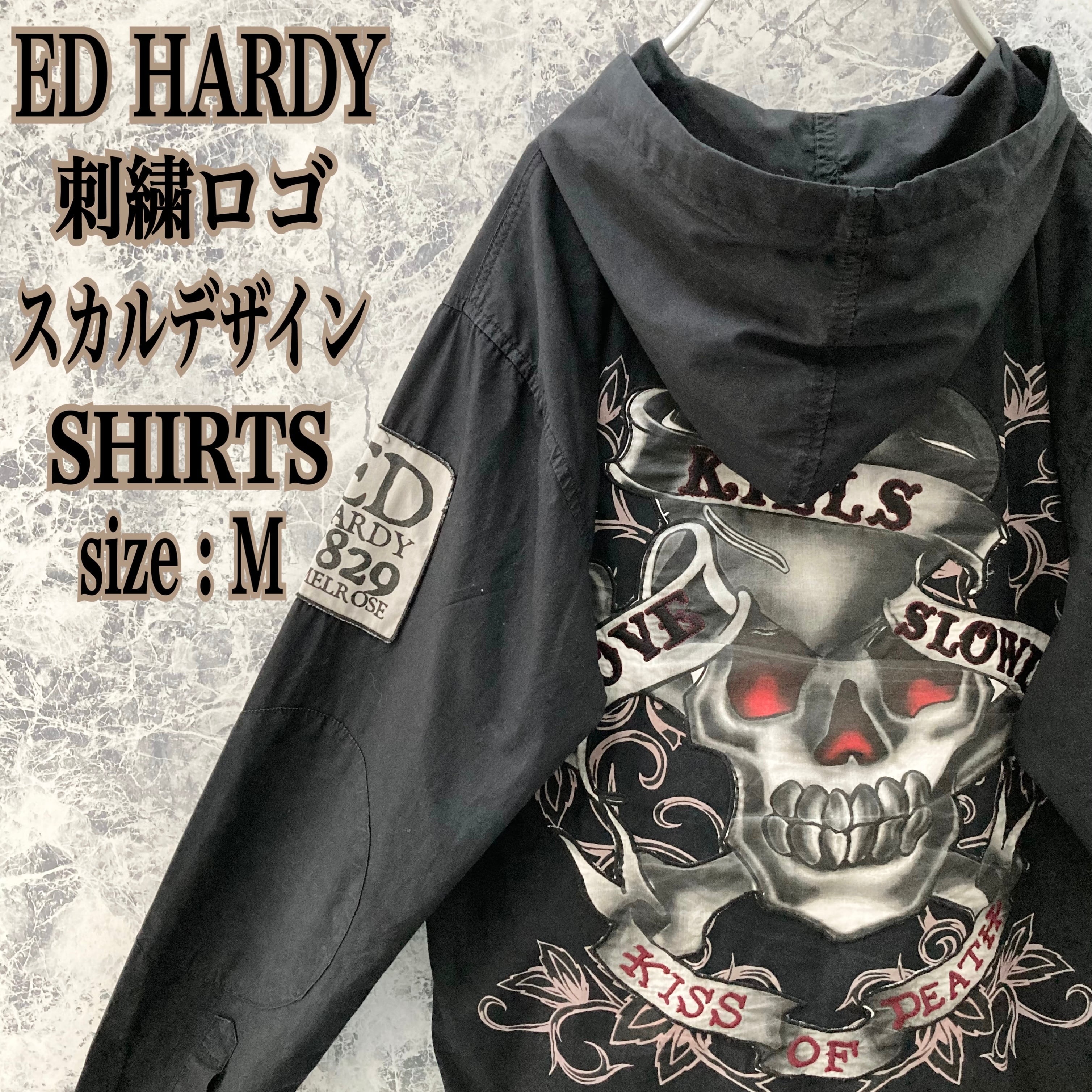 y2k❤️ 00s Ed Hardy ラブキル スカル ラインストーン ロンT 【ED