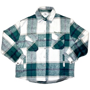 Logo embroidered flannel shirt "green"【在庫限り】［発送予定：入金確認後1週間以内］