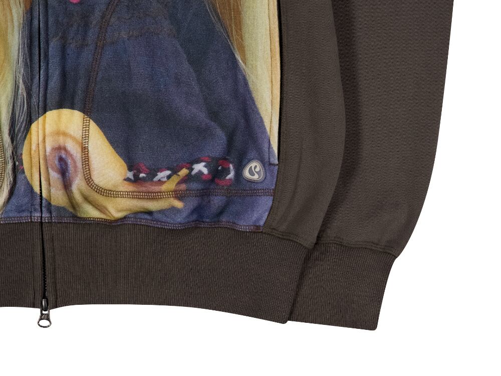 COYSEIO X BLYTHE GRAPHIC ジップアップパーカーBROWN ☆[RESELL][COYSEIO] COYSEIO X BLYTHE GRAPHIC ZIP-UP HOODIE BROWN