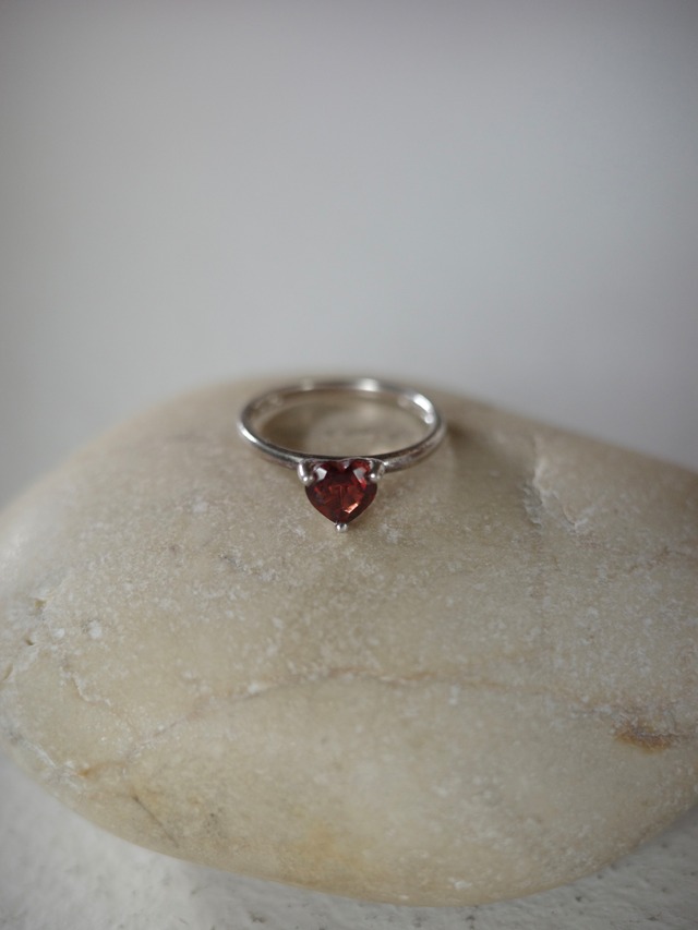 〈vintage silver925〉heart garnet ring