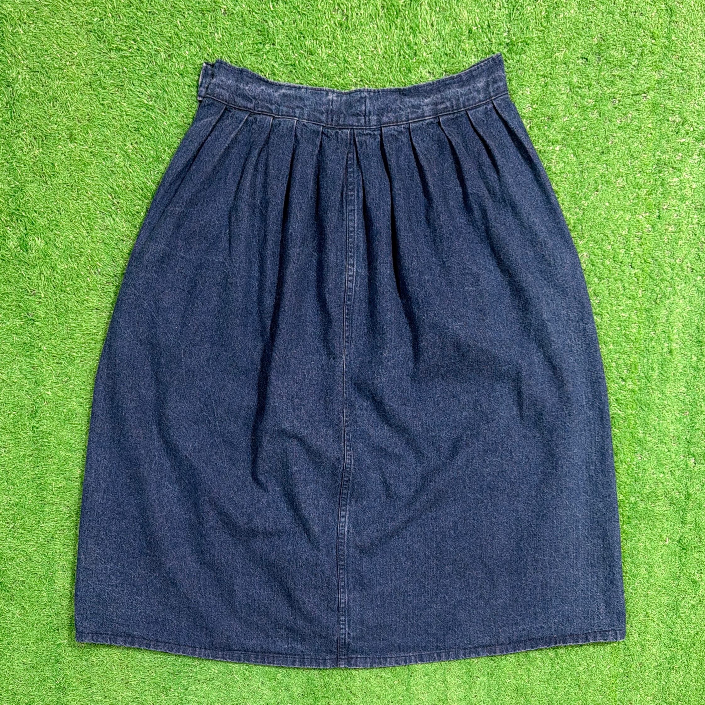 Lady's】 90s デニムスカート / アメリカ製 USA製 90年代 古着 ミディ
