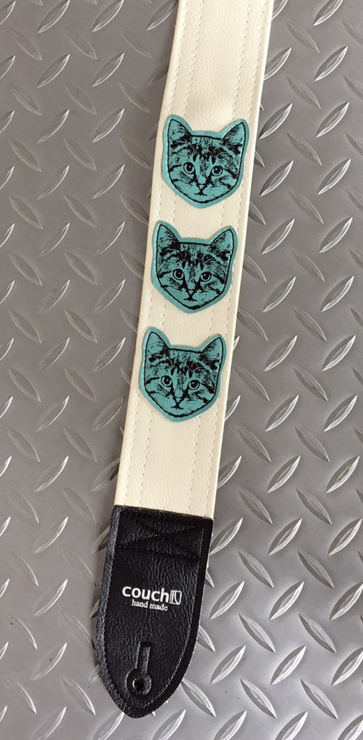Couch Guitar Strap カスタム・ニャン・ニャン・ニャン・WHITE / MINT BLUE PSYCHEDERHYTHM
