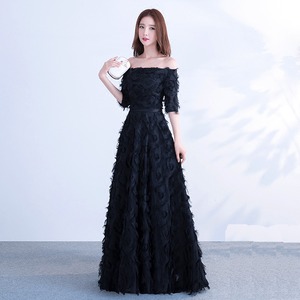 ブラック チューブトップ ロングドレス