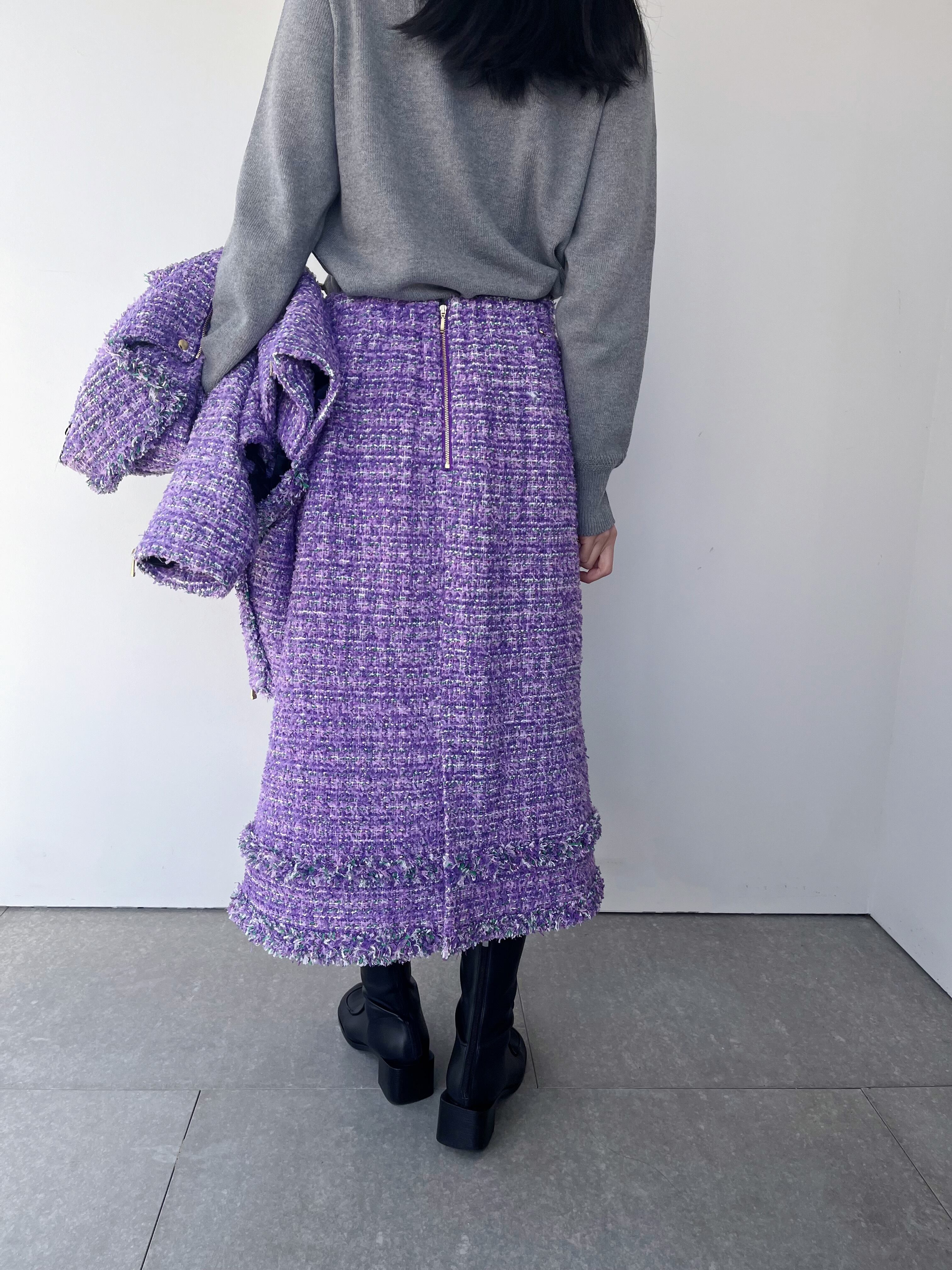 MUVEIL フリル ニット プルオーバー パープル MUVEIL ロバモチーフプルオーバー | KOKO