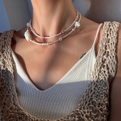 [shell×pearl］beads necklace［BZ03 ］