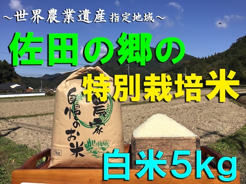 【令和５年新米】佐田の郷の米（白米５kg／玄米５.５kg）【特別栽培米】