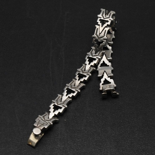 Vintage Heavy Silver Bracelet [TAXCO MEXICO STERLING SILVER] Tribal Design