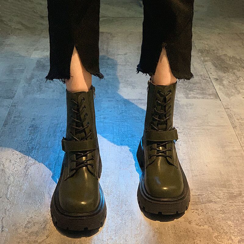 ショートブーツスプリングオータムレッドスタンダード レトロ 靴 シューズ ストリート 春物 秋物 フェイクシューズ80895747137