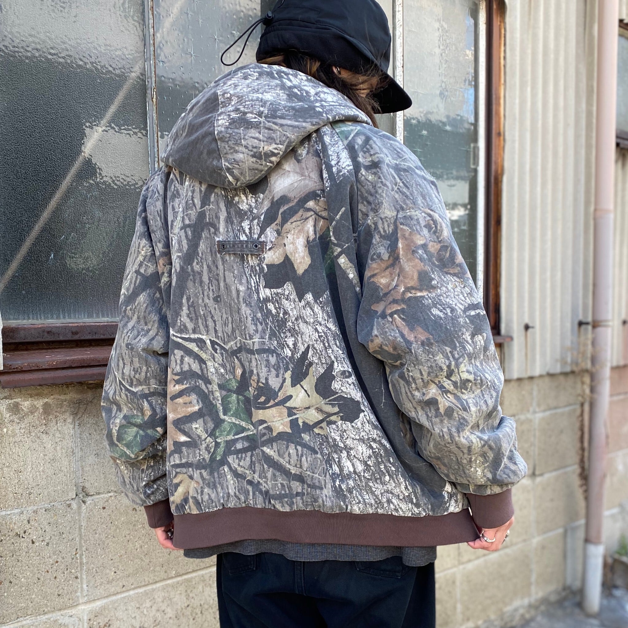 MOSSY OAK APPAREL リアルツリーカモ 中綿入り コットンジャケット メンズXL 古着 迷彩柄 総柄 フード付き 【ワークジャケット】  | cave 古着屋【公式】古着通販サイト