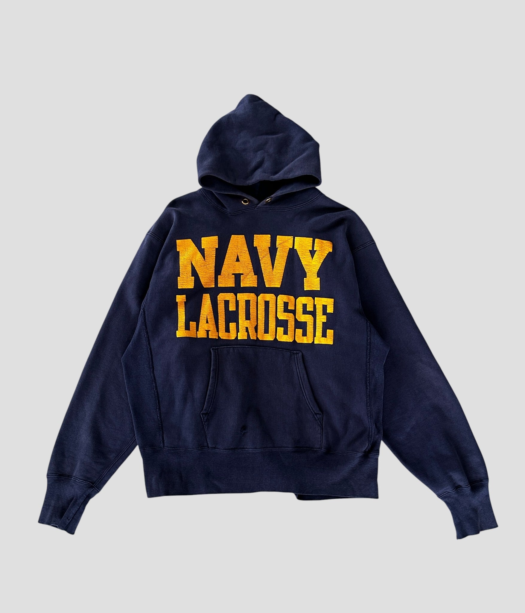 Champion- Vintage 80s L NAVY LACROSSE Reverse Weave Hoodie
