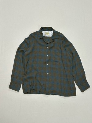 60's ARROW open collar rayon shirt
