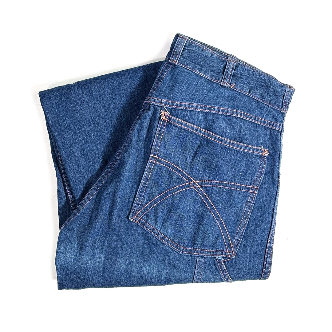 50s ビッグスミス ヴィンテージ ペインターパンツ グリッパージップ UFOリベット BIG SMITH サイズW32相当 古着 EA0345