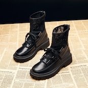 レースアップ メッシュ 厚底ブーツ 90015