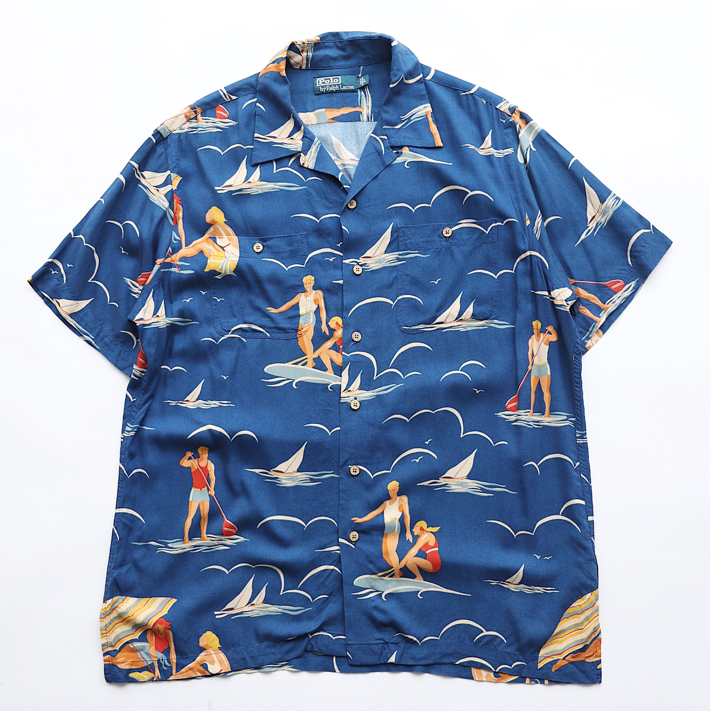 POLO RALPH LAUREN YACHT VISCOSE OPEN COLLAR S/S SHIRT