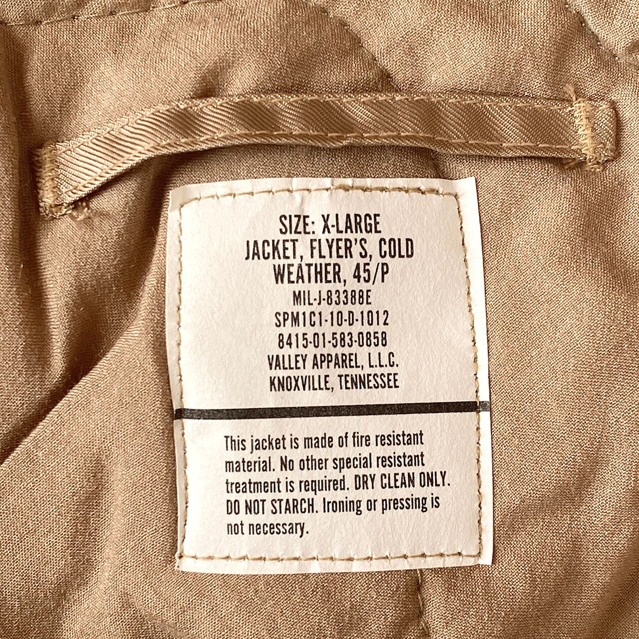 米軍実物 USAF CWU-45/P フライトジャケット TAN / XL Deadstock | hab